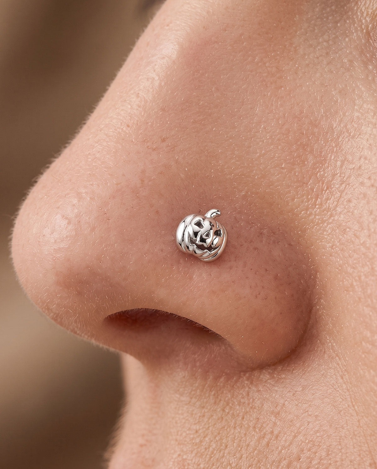3PCS Pumpkin Bat Ghost L-Shaped Nose Stud Set