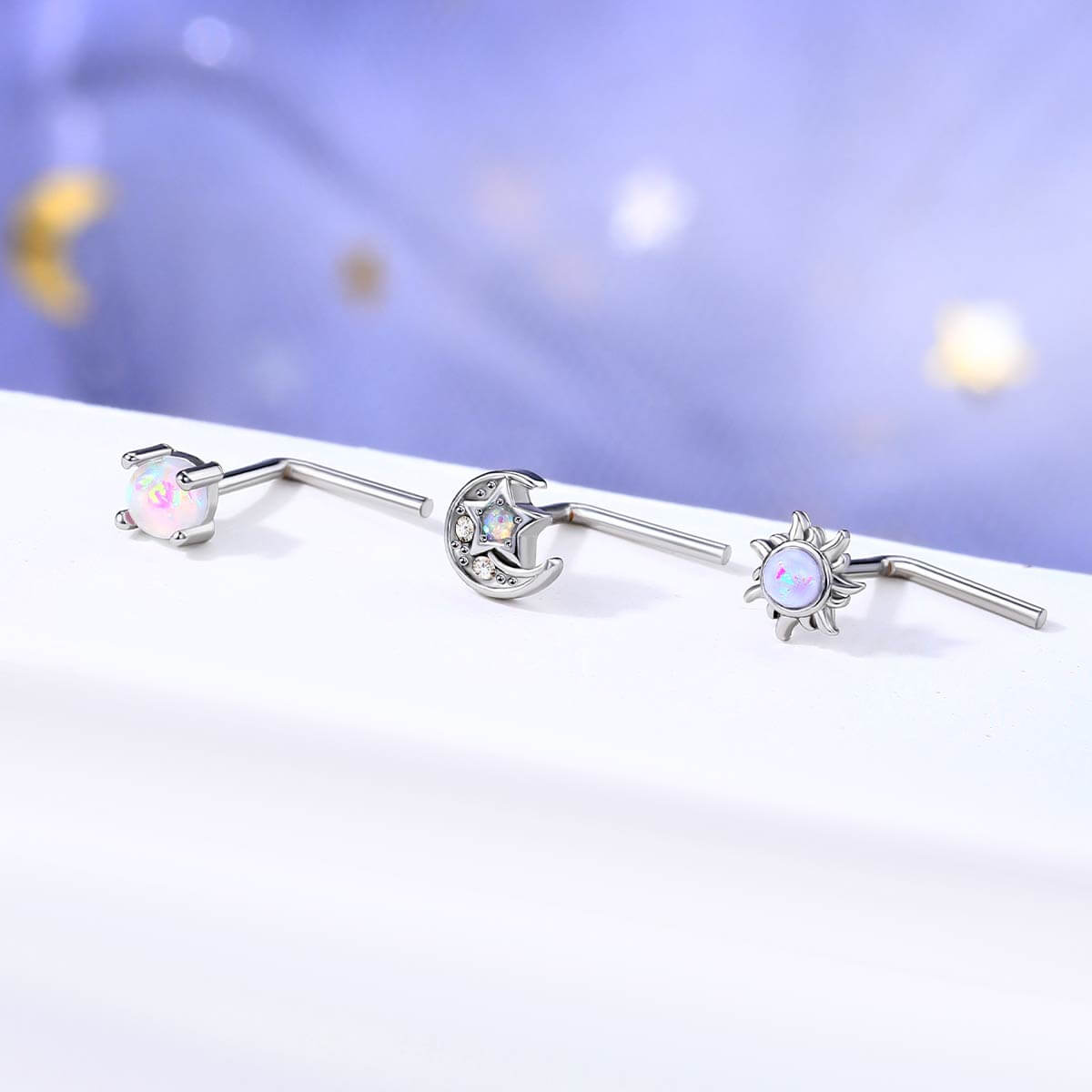 opal nose stud