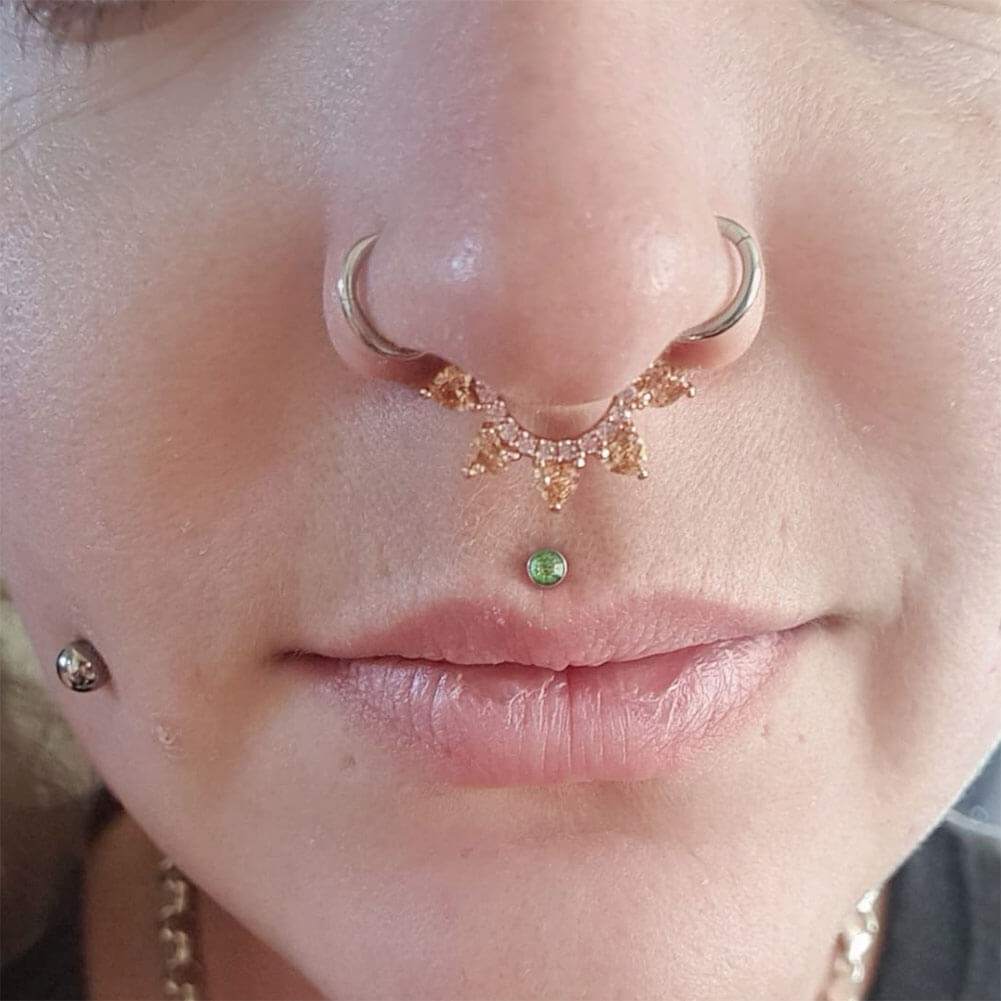 CZ Heart Septum Daith Ring