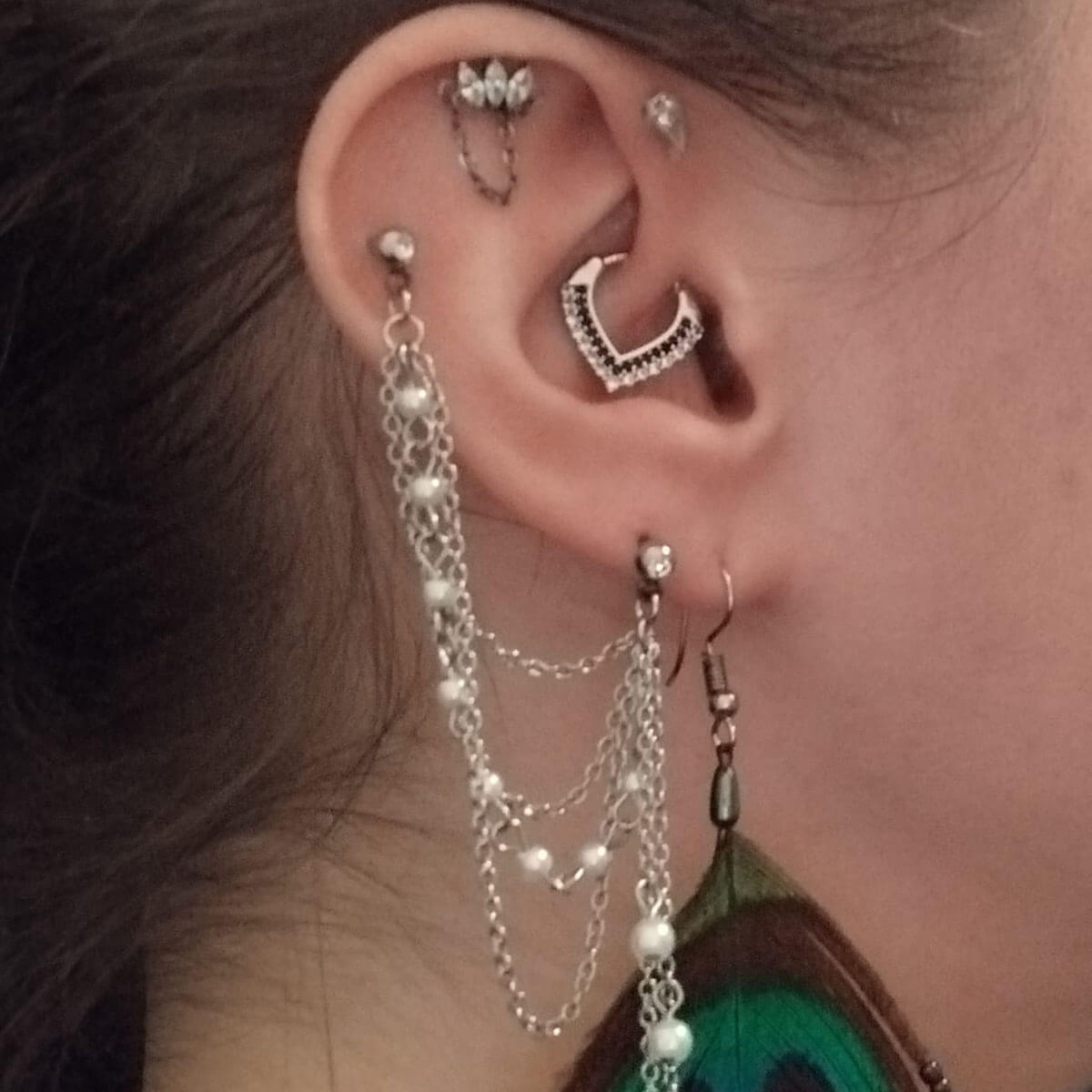 CZ Triangle Septum Ring Daith Jewelry