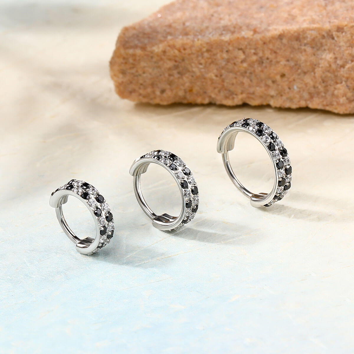 Checkered Double Row Nose Ring