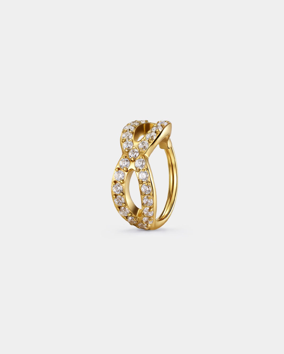20G Double Row Crisscross CZ Nose Ring