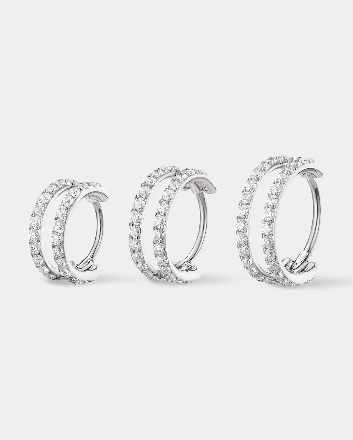 silver double hoop nose ring