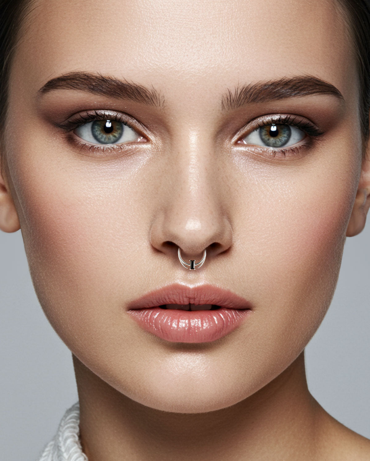 black square cz septum ring