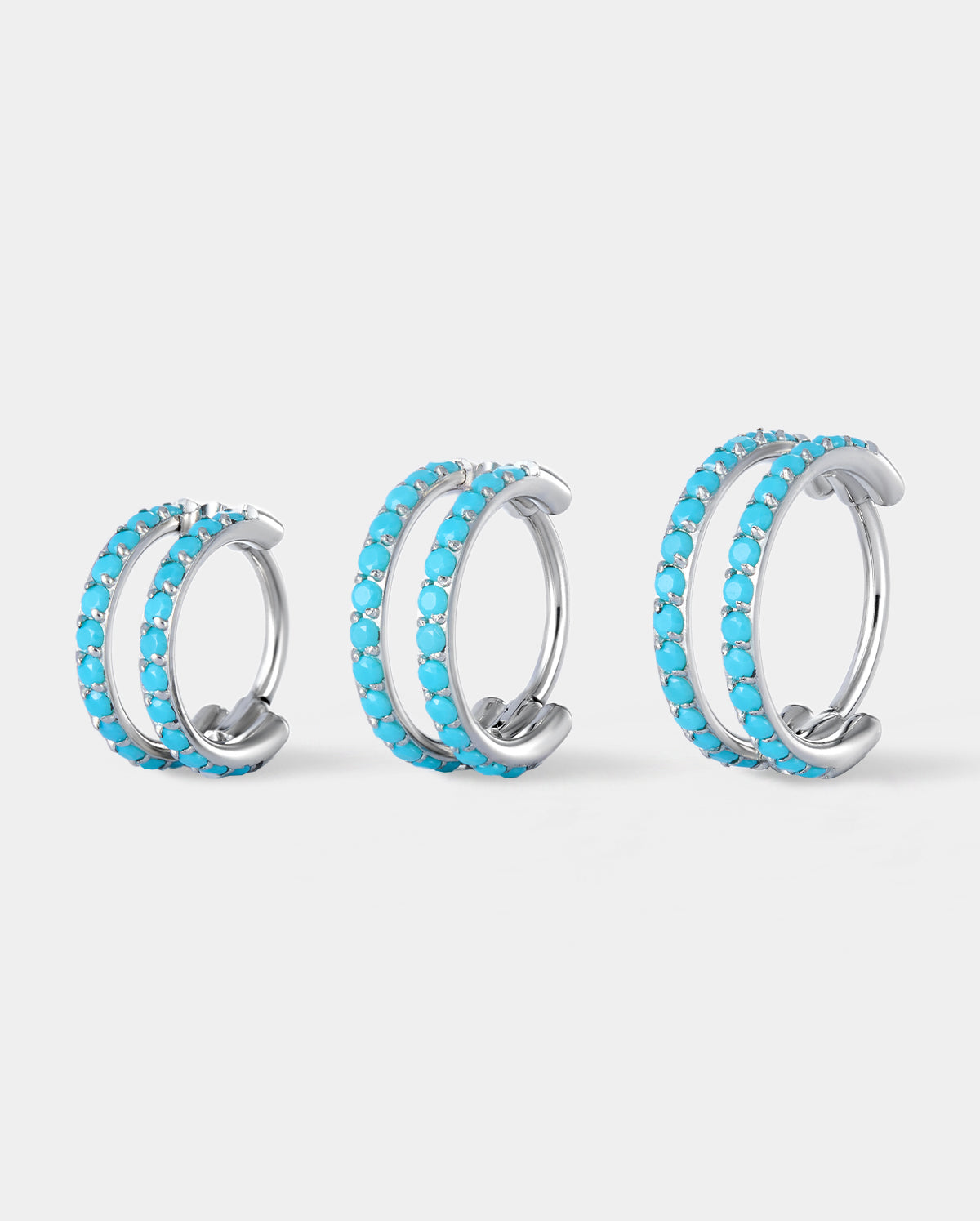 turquoise double hoop nose ring