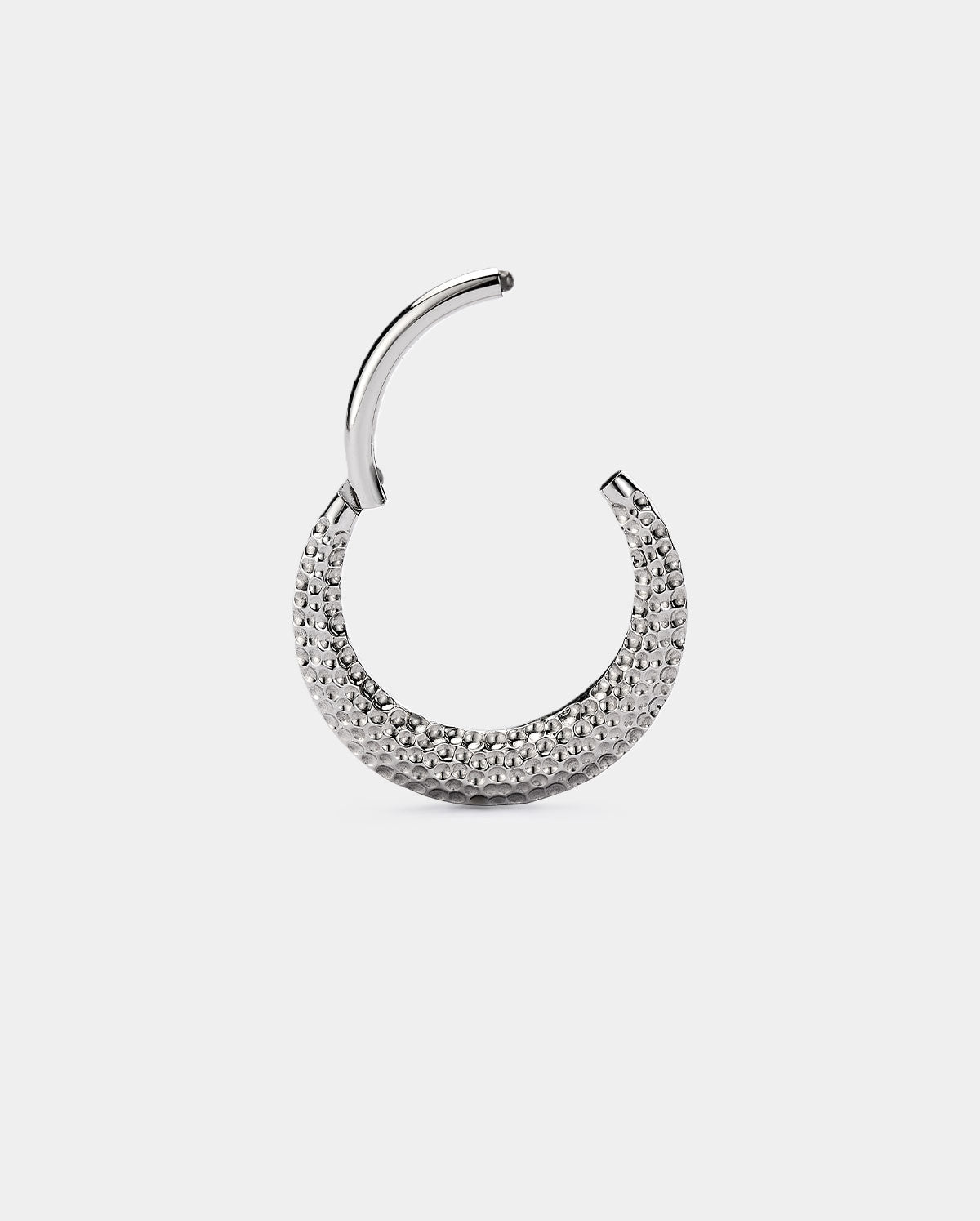 hinged segment hammered septum ring