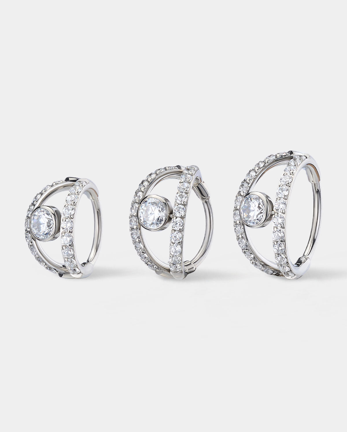 20G Double Row CZ Hoop Nose Ring