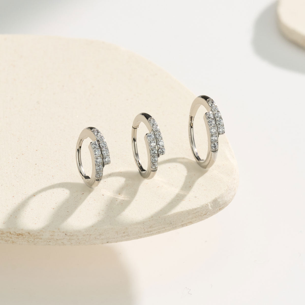 Offset CZ Splice Segment Nose Ring