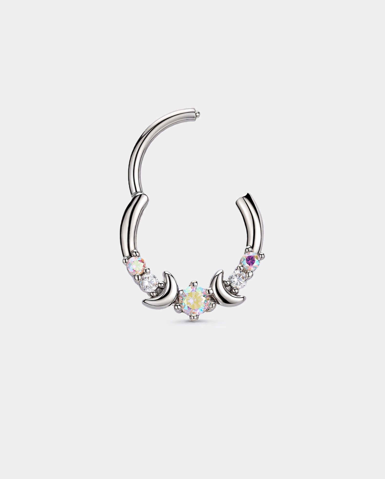 hinged segment double moon septum ring