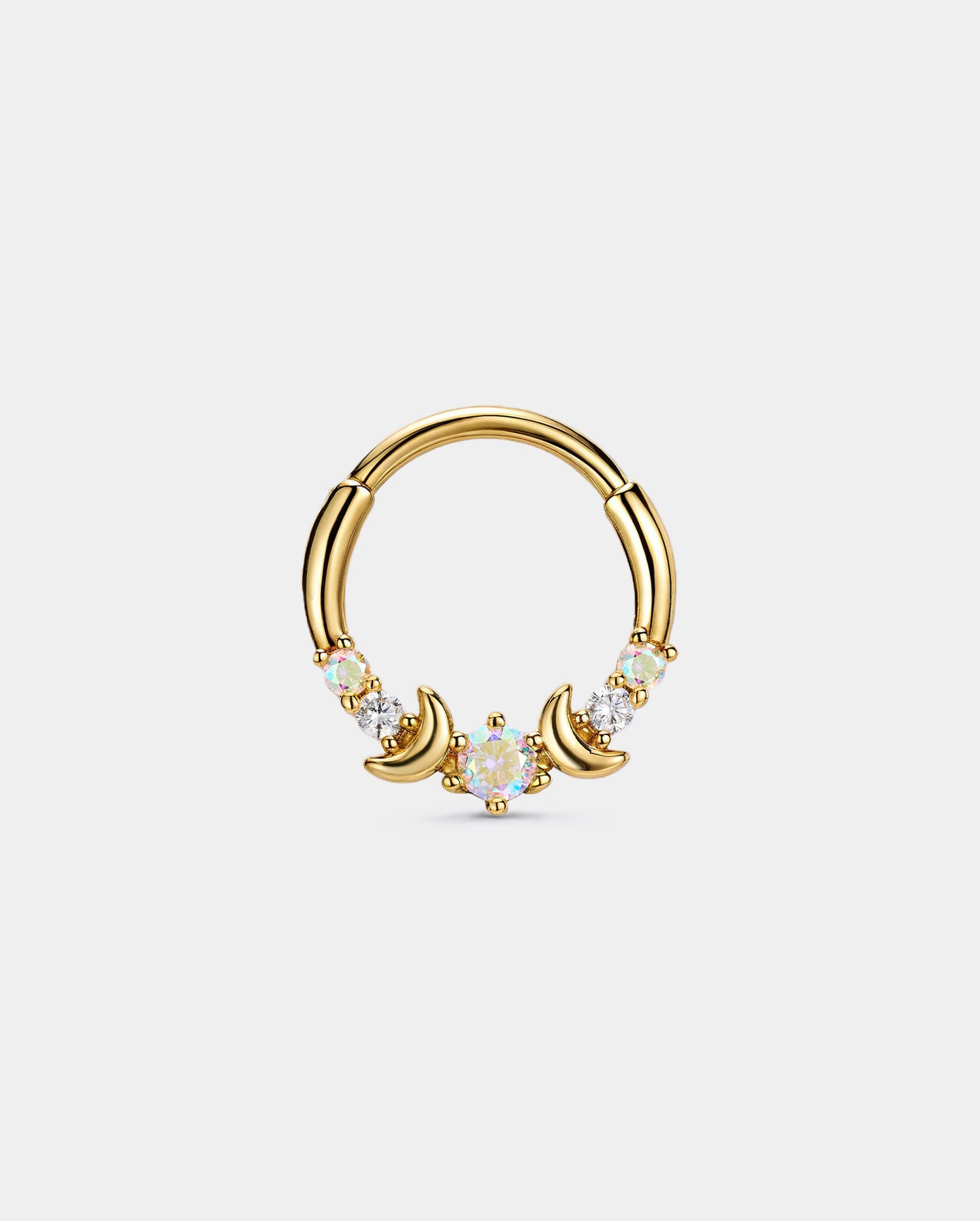 gold double moon septum ring