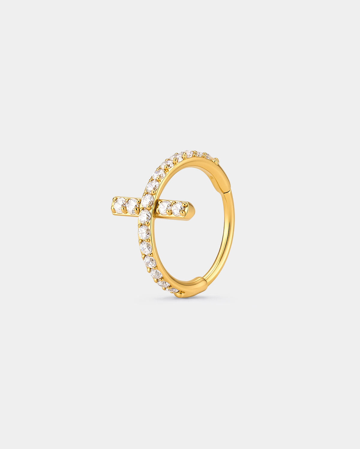 gold cross nose ring