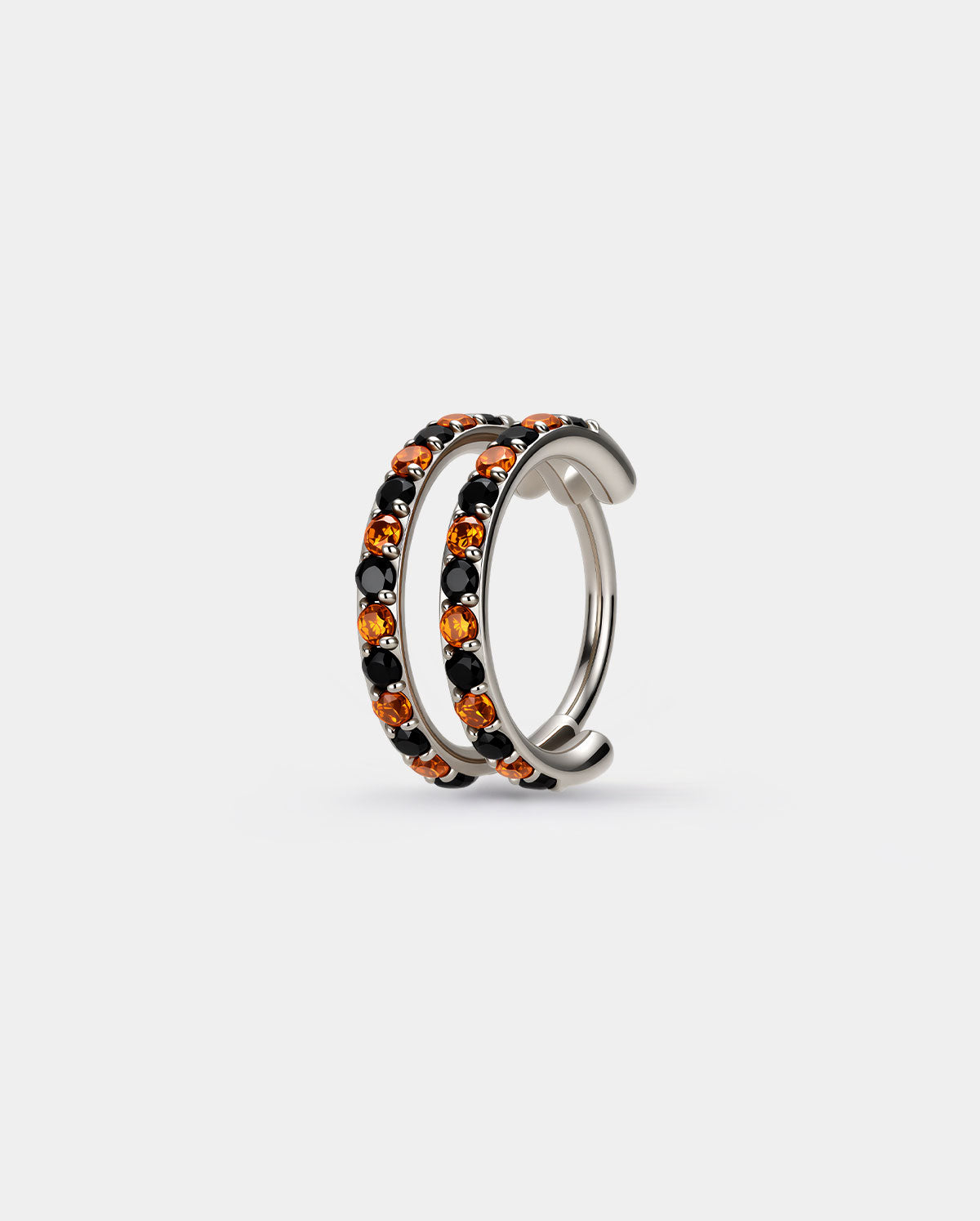 Halloween Double Row CZ Nostril Hoop