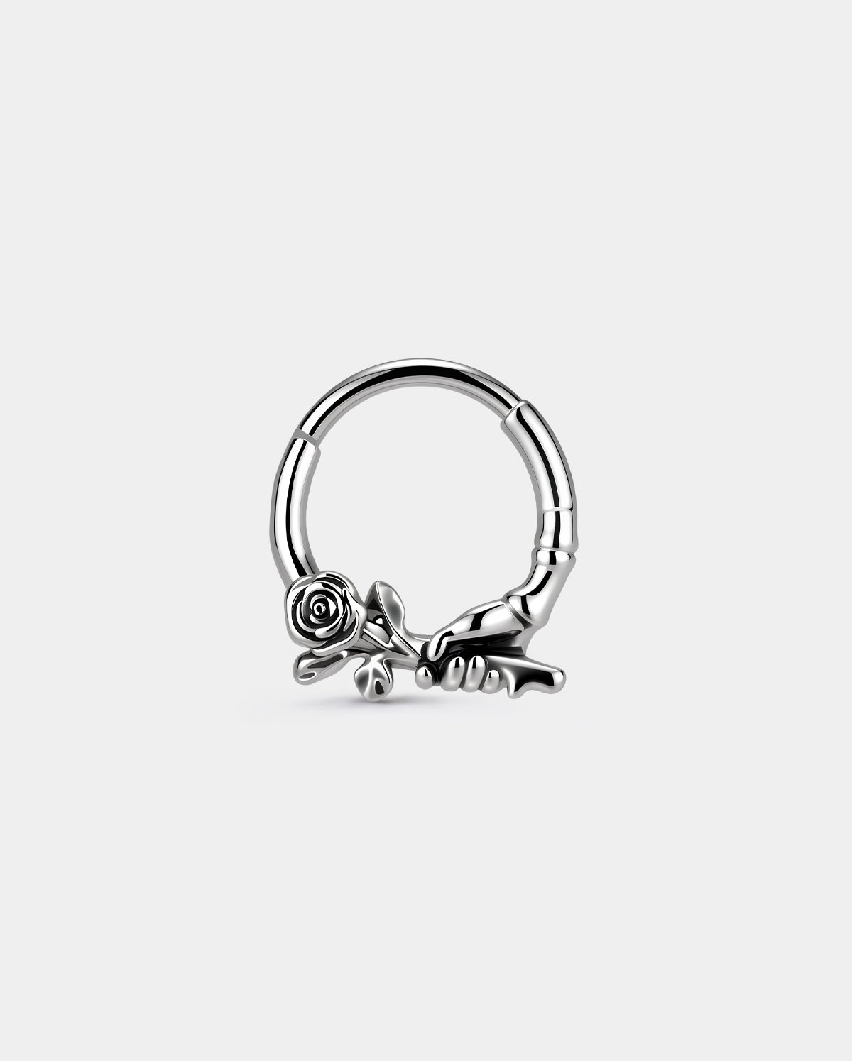 oufer Skull Hand Rose septum ring