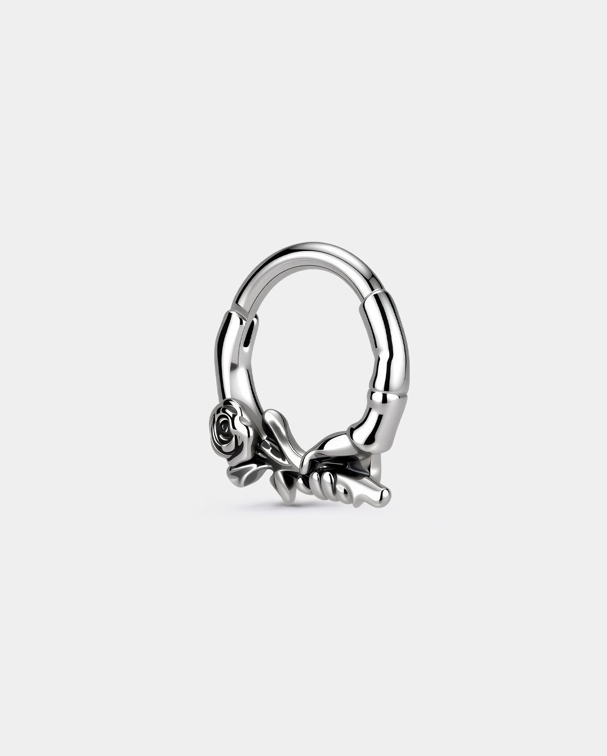 Skull Hand Rose Segment Septum Ring