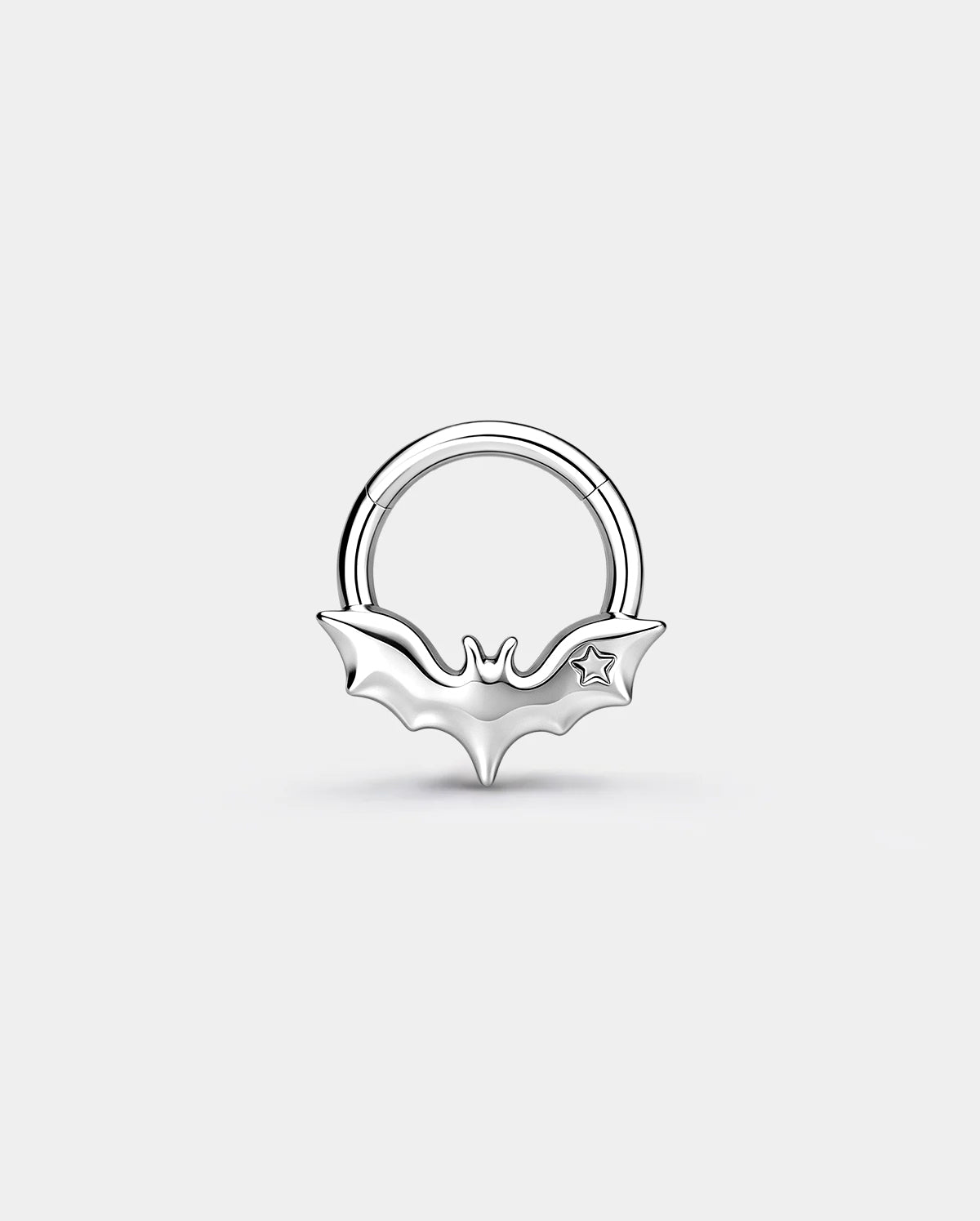 Silver Bat Halloween Septum Ring