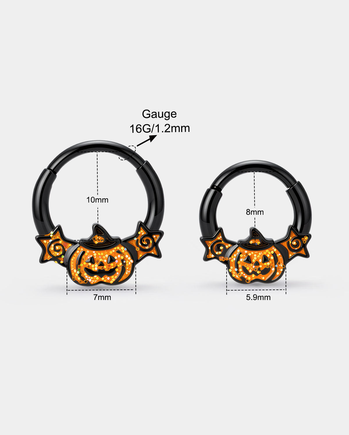 Pumpkin Glitter Star Septum Ring