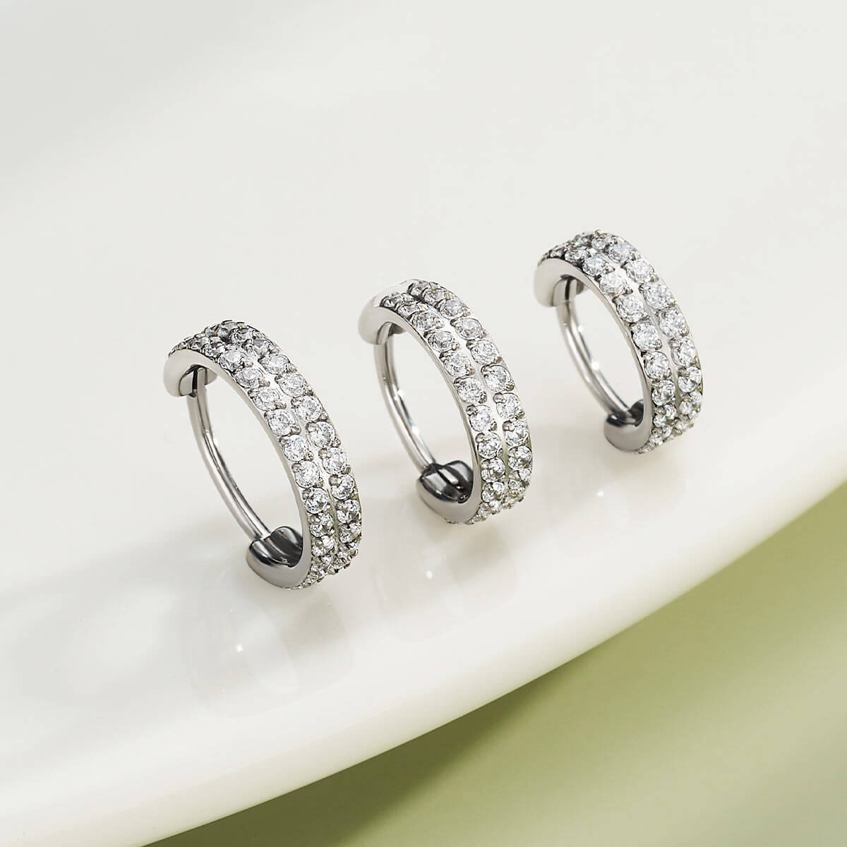 Double Row CZ Segment Nose Ring