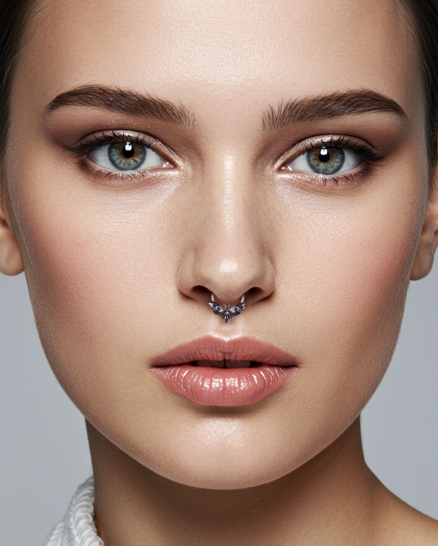 Moon Phase Moth septum piercing