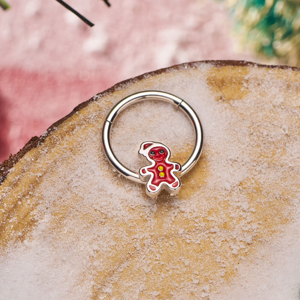 gingerbread christmas septum ring