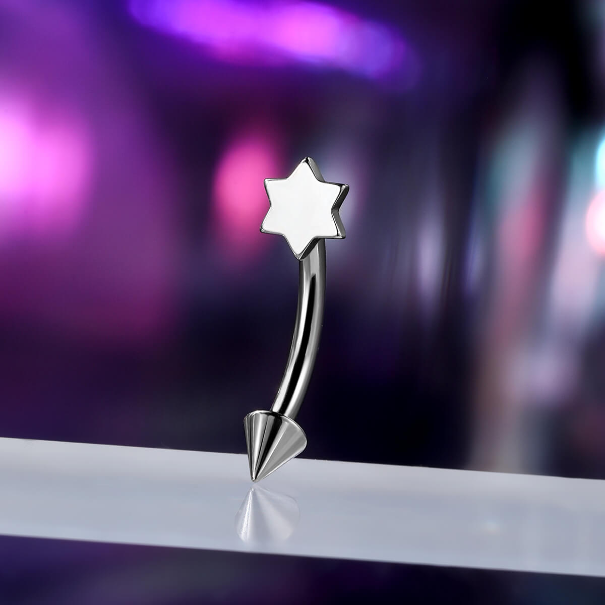 Hexagram eyebrow ring