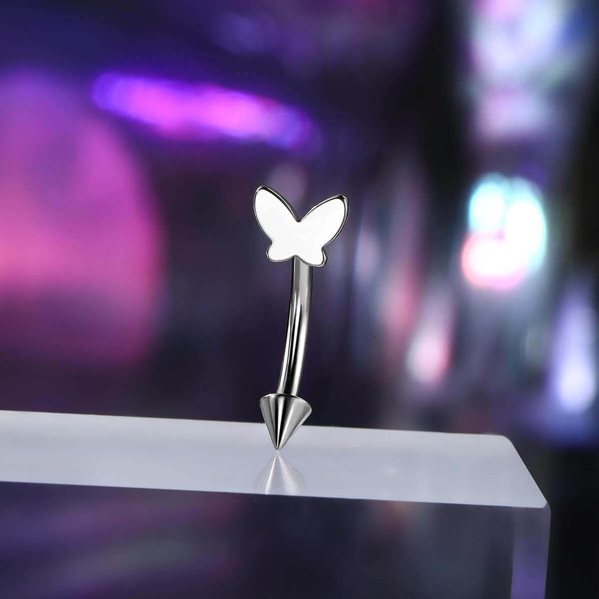 titanium butterfly eyebrow ring