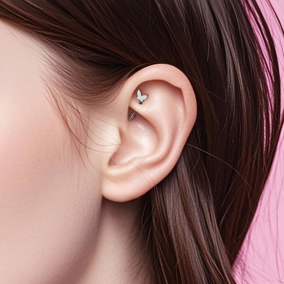 butterfly rook piercing ring