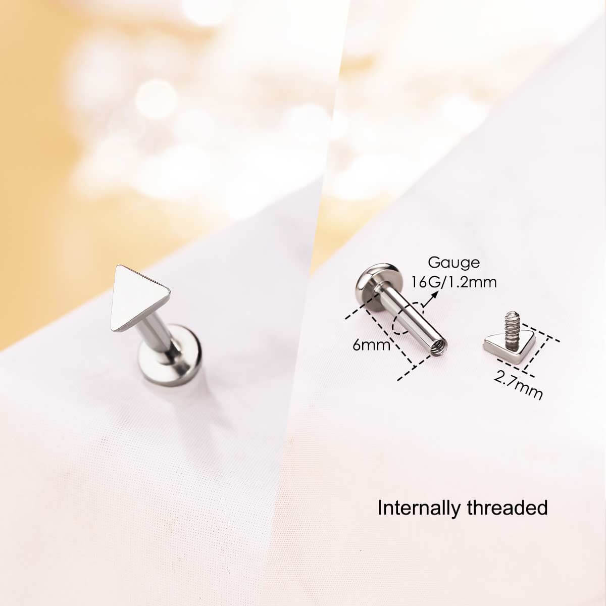 Cute Shape Titanium Internally Threaded  Helix Stud