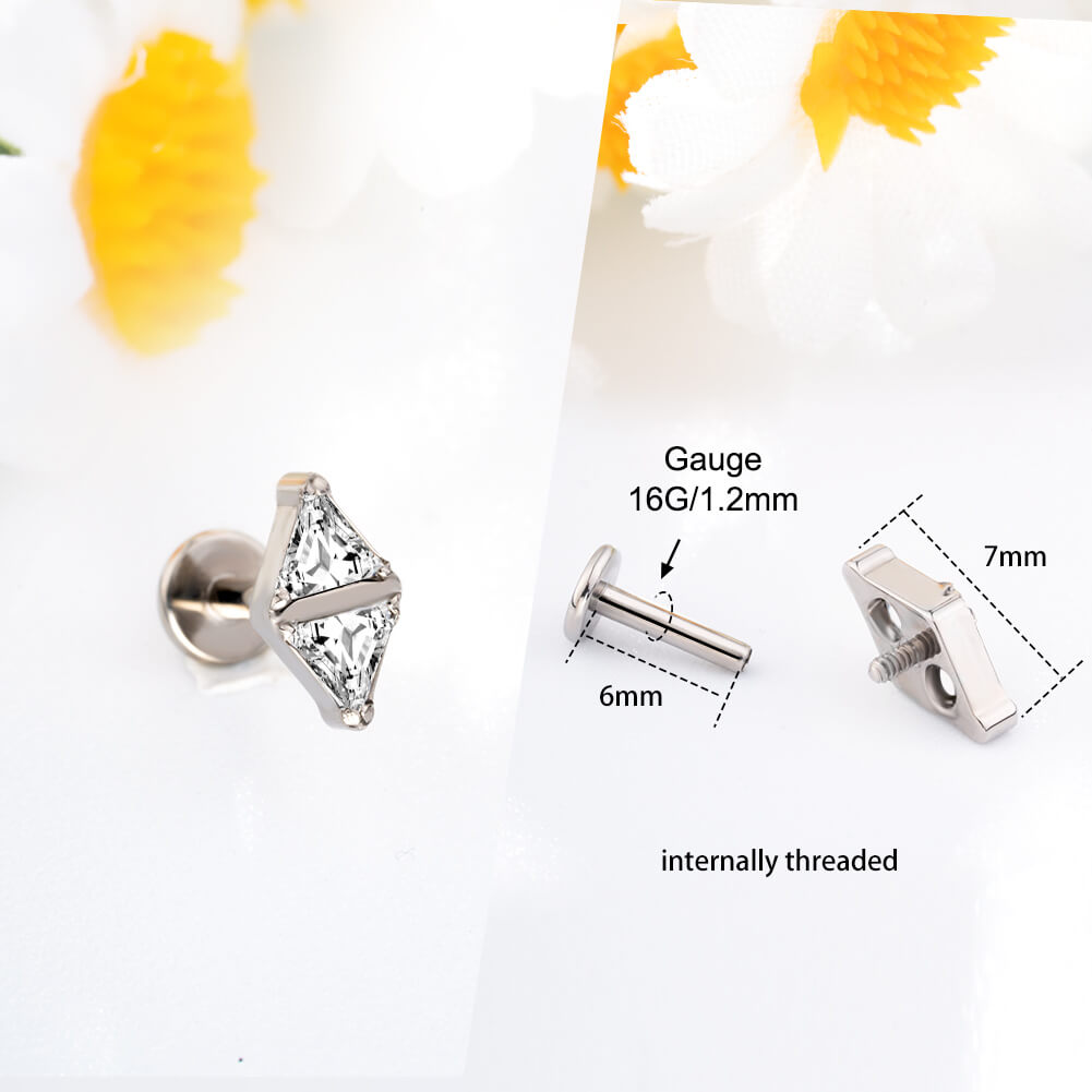 triangle cartilage stud earrings