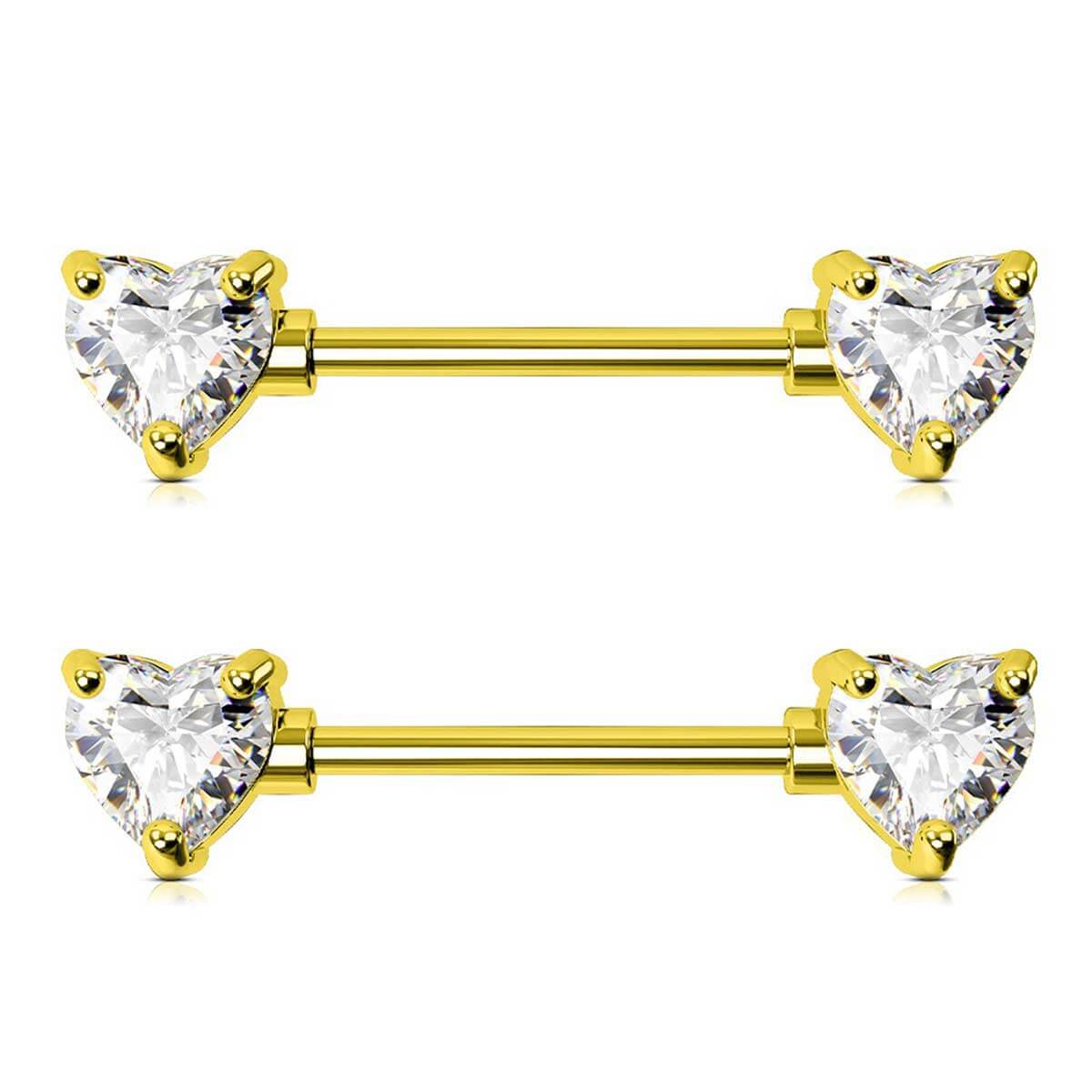 Heart  CZ Titanium Nipple Jewelry