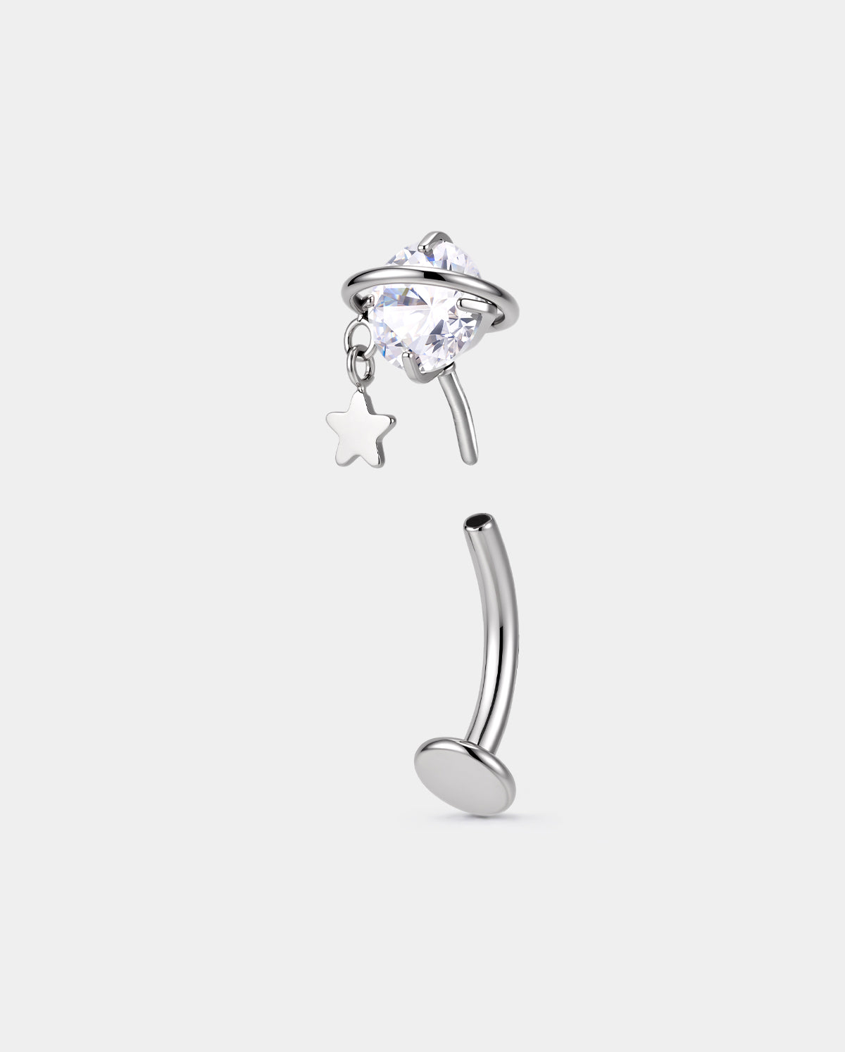 threadless floating belly ring