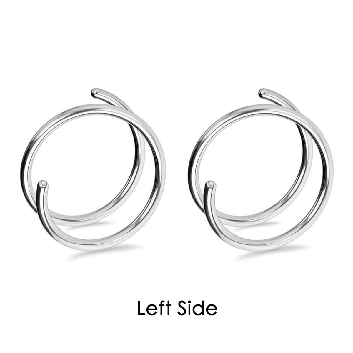2PCS Titanium Spiral Nose Rings