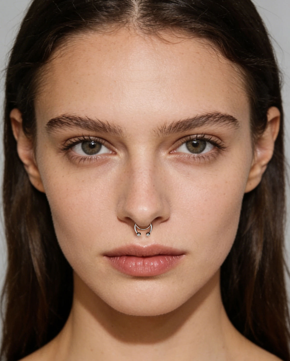 Fixed-Ball Titanium Horseshoe Hinged Septum Ring