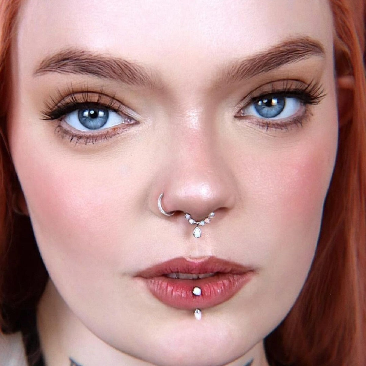 Opal Hinged Segment Nose Ring