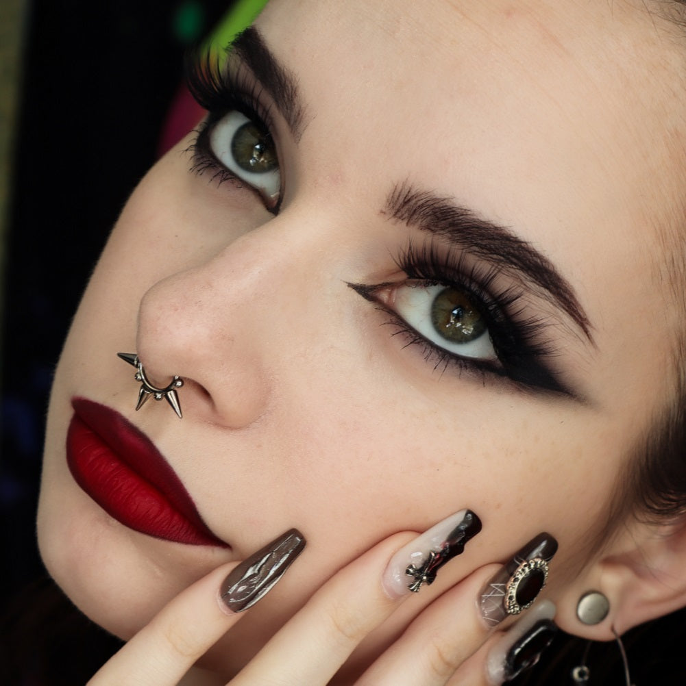 Triple Spikes Clicker Titanium Septum Hoop Ring