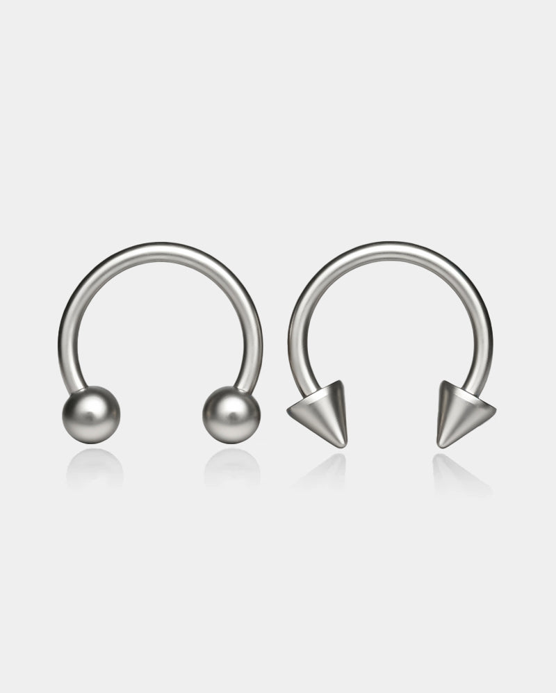 2PCS 16G Spike Ball Internally Threaded Titanium Septum Ring