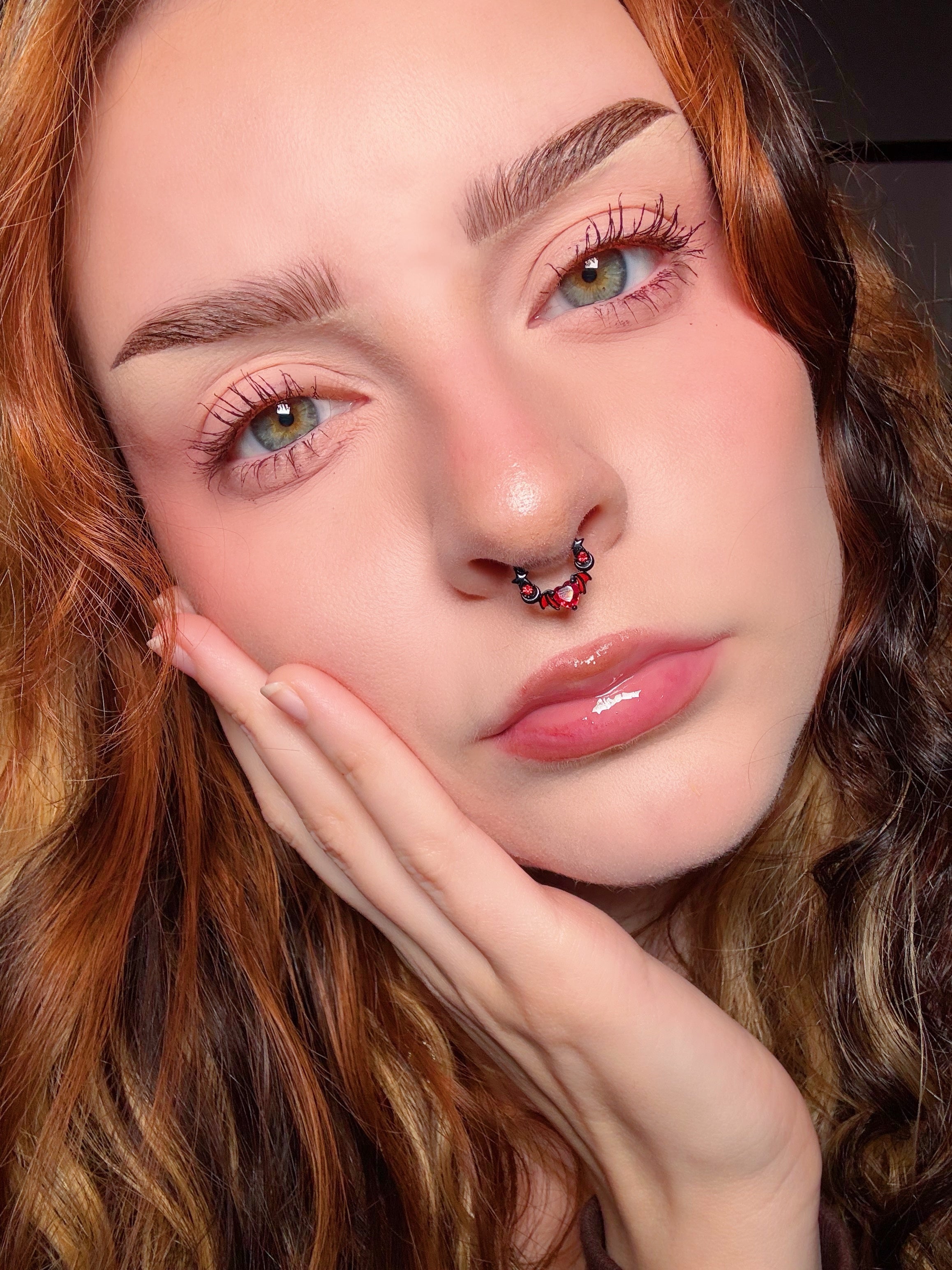 Bat Heart CZ Daith Septum Ring