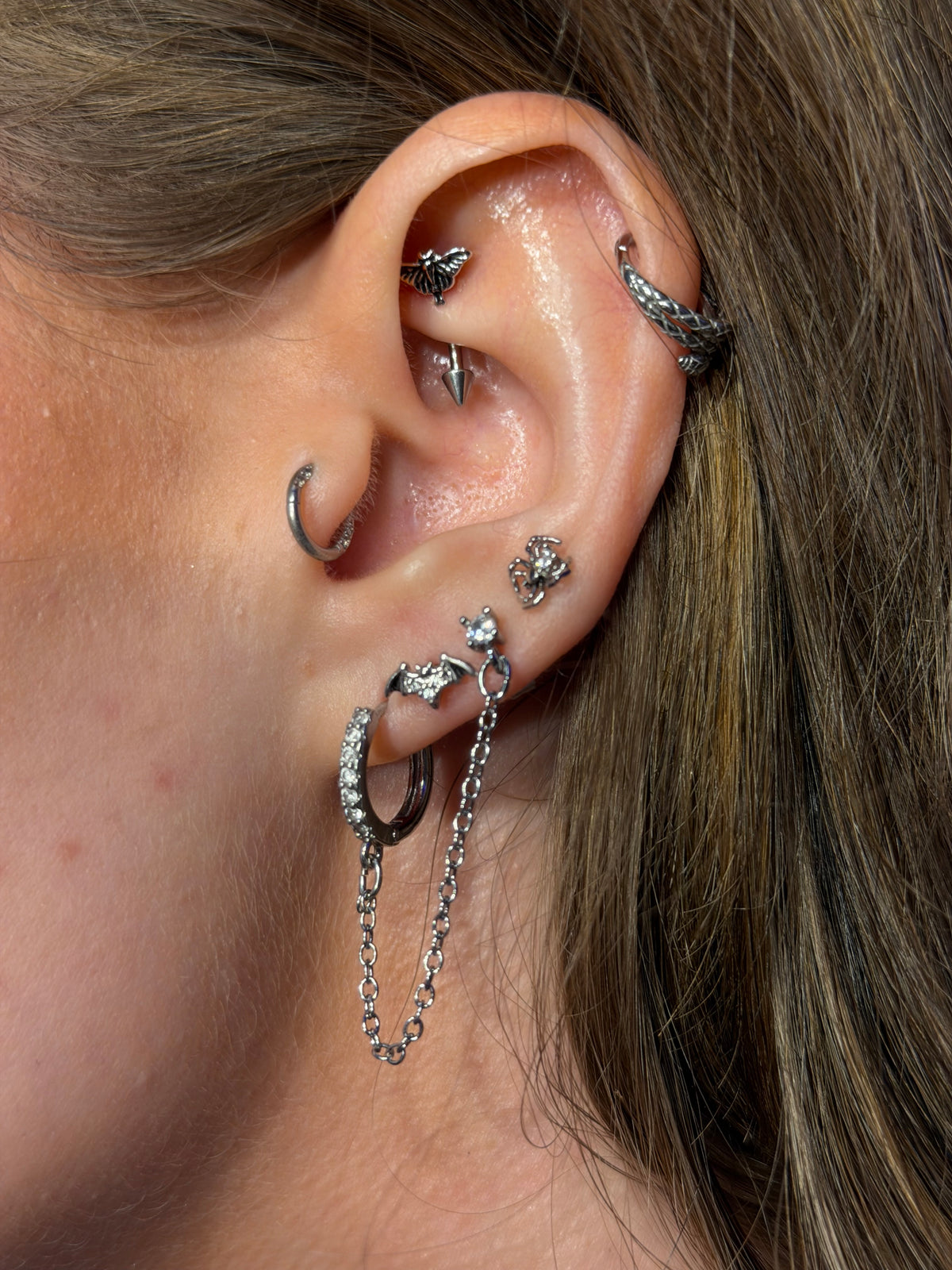 16G ataúd negro labio anillo 8mm labio Stud