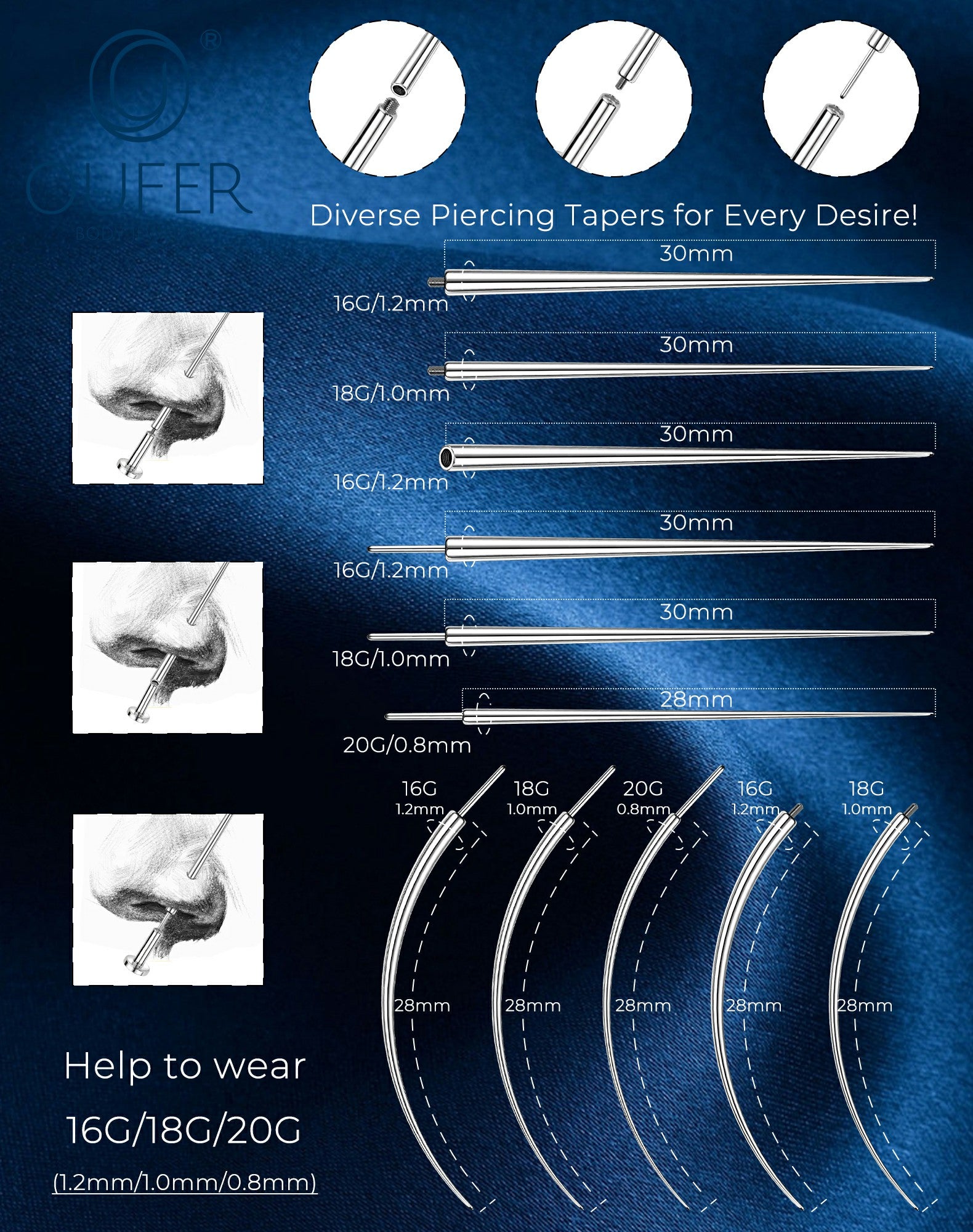 12 Pcs Body Jewelry Changer Kit