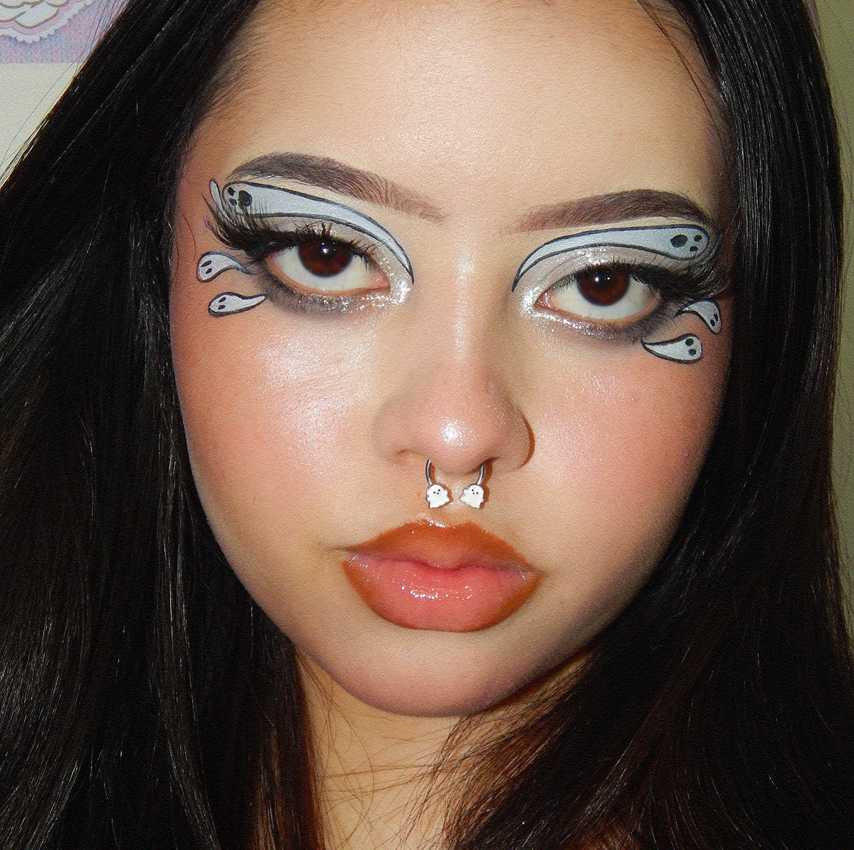 Halloween Cute Ghost Horseshoe Septum Ring