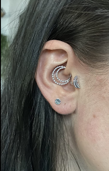 Double Hoop CZ Daith Septum Ring