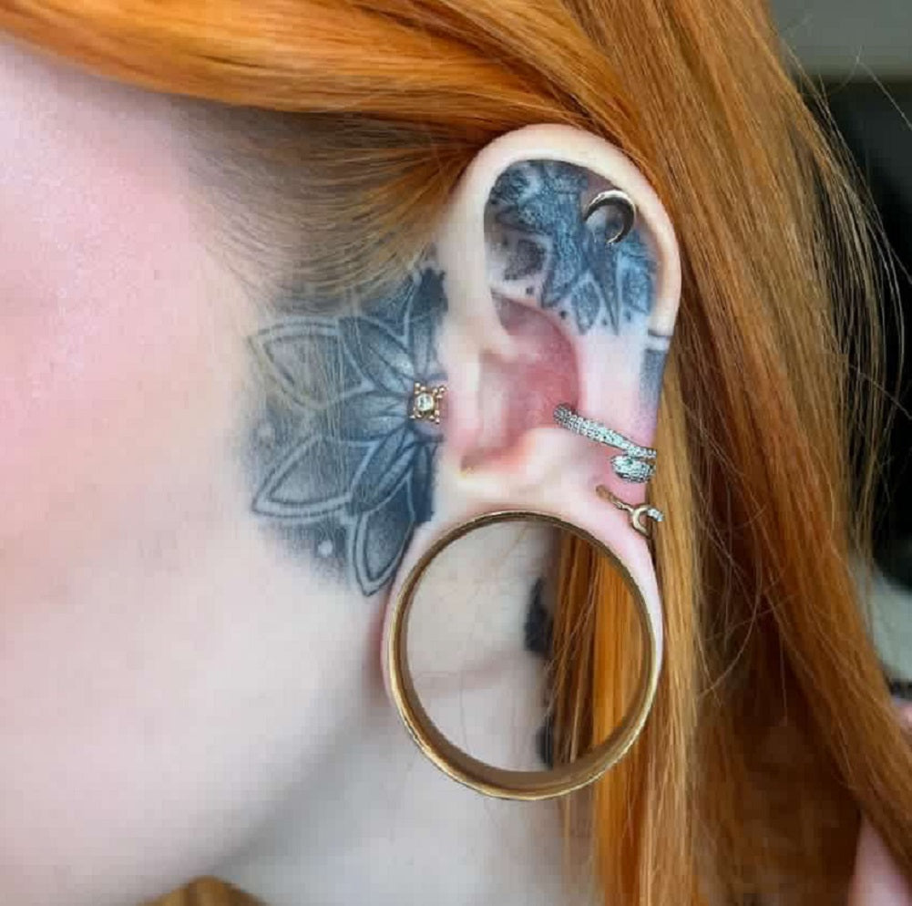 Twined Snake Helix & Conch Ring