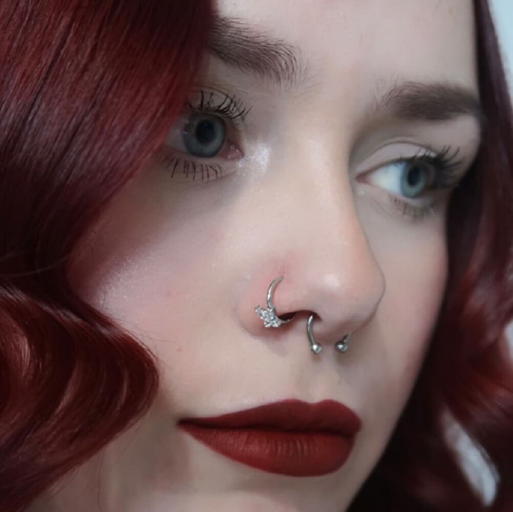 20G CZ Butterfly Segment Nose Ring