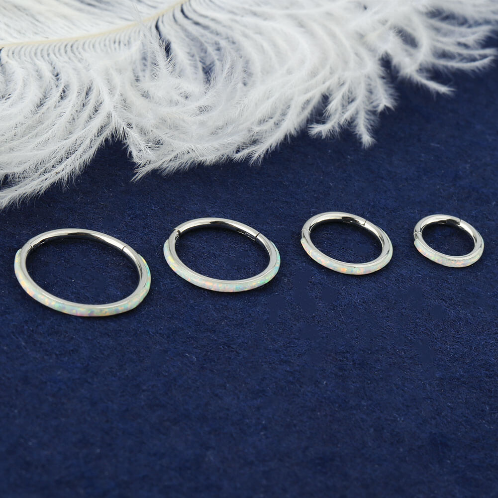 16G Opal Hinged Segment Helix Ring