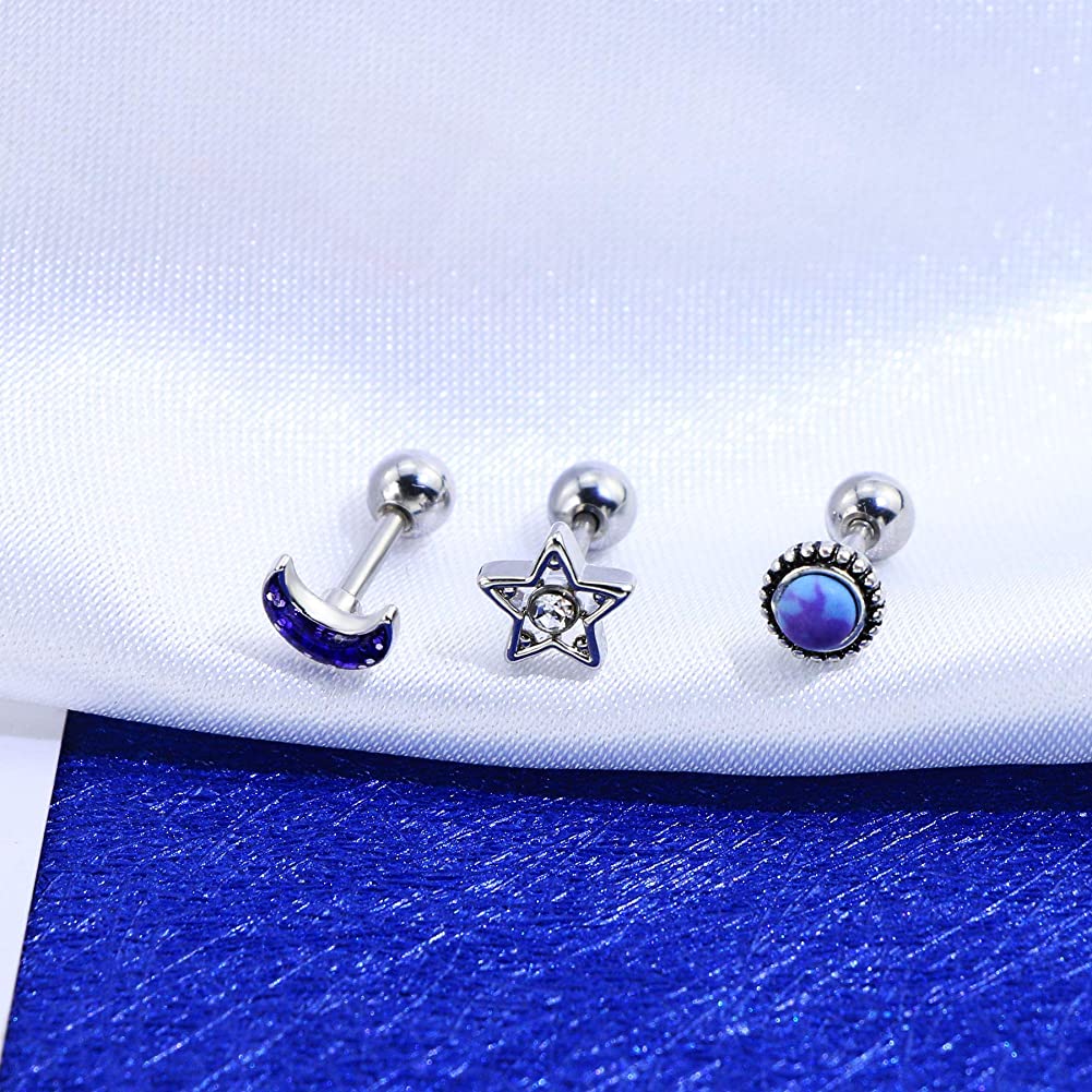 moon and star tragus stud