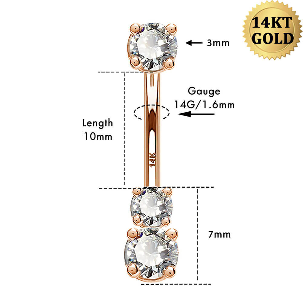 14g rose gold belly button ring