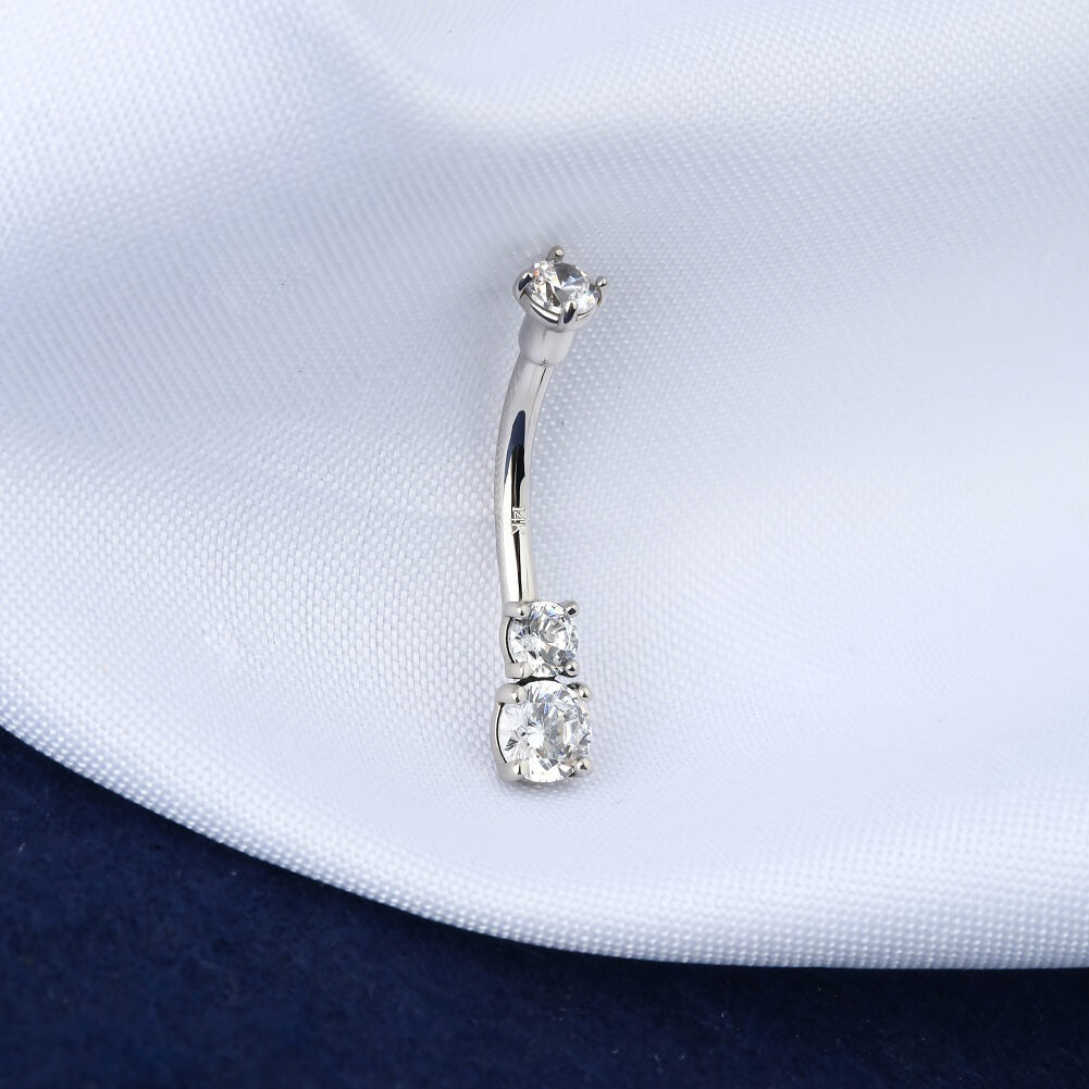 white gold naval ring - OUFER BODY JEWELRY