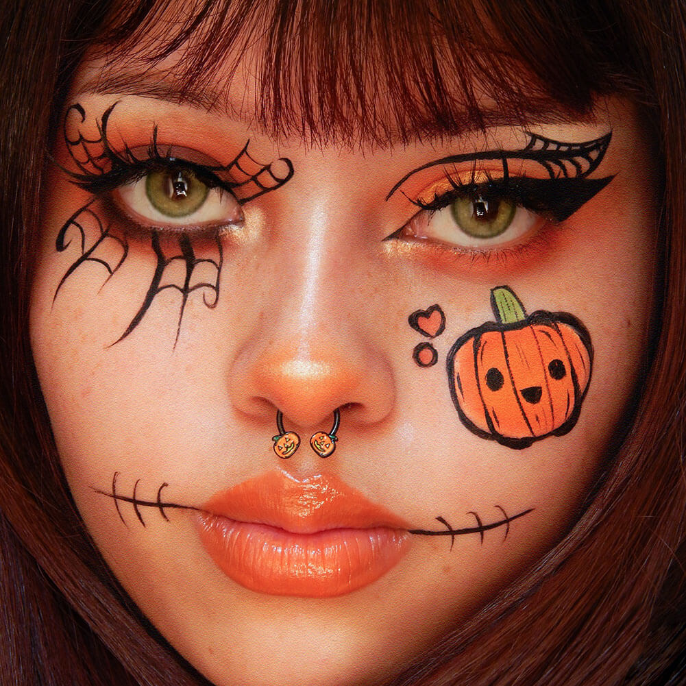 JackO'Lantern Pumpkin Horseshoe Septum Ring