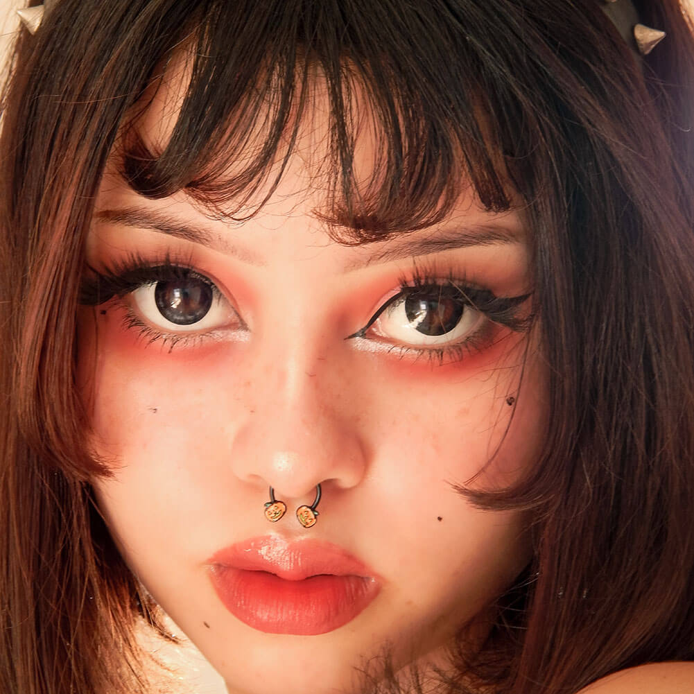 JackO'Lantern Pumpkin Horseshoe Septum Ring