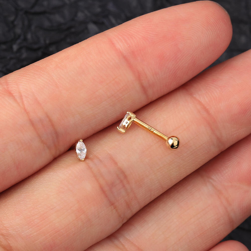 14k solid gold helix stud