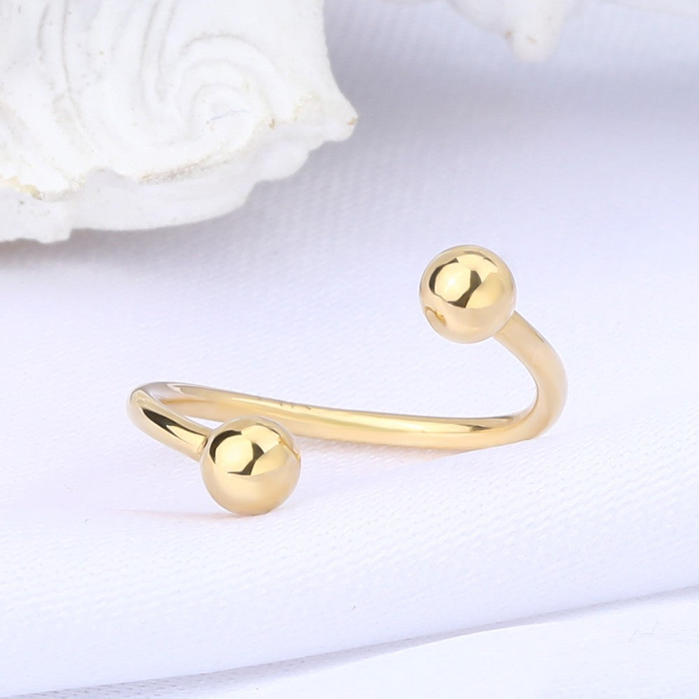 14K Gold Spiral S-Shaped Cartilage Earring